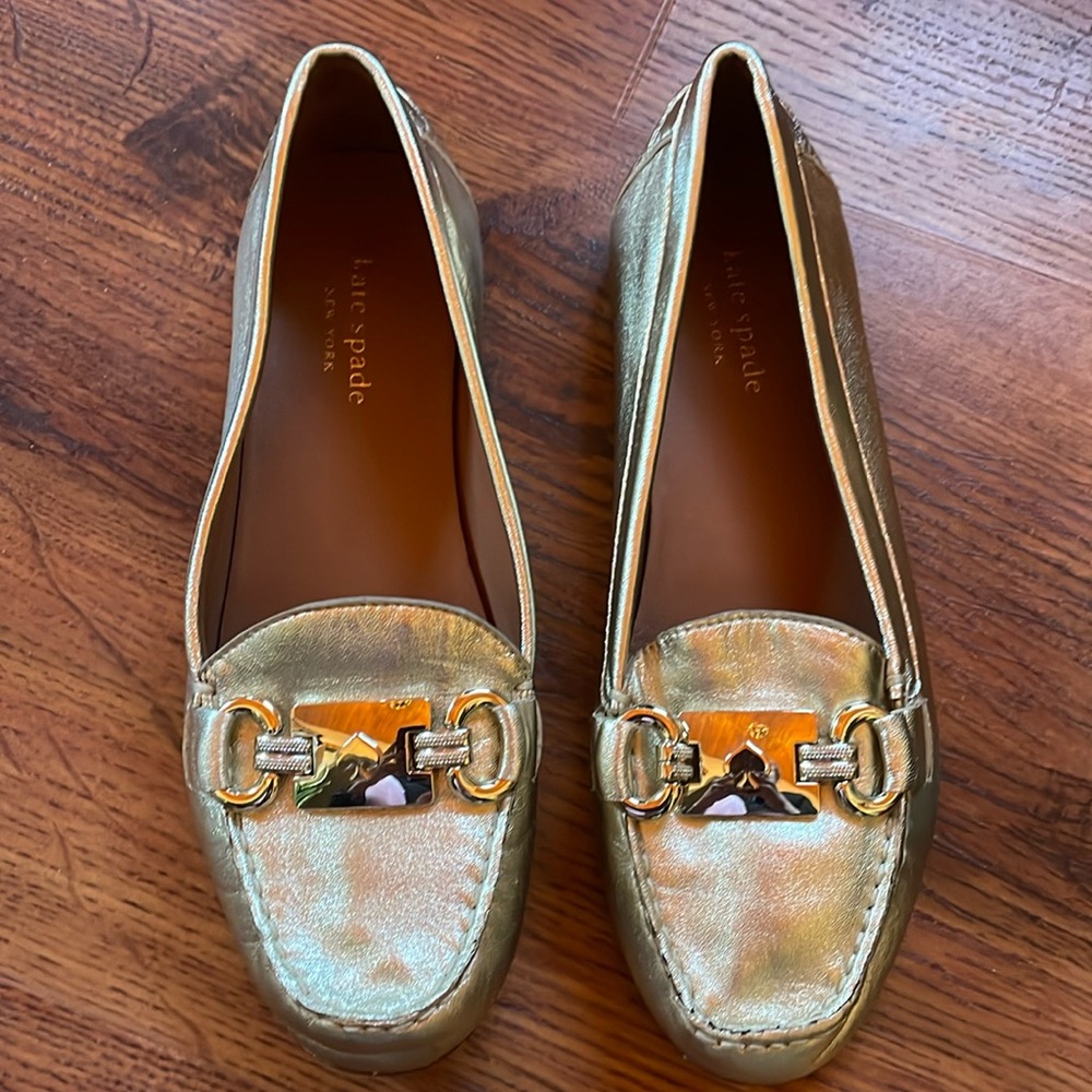 Kate Spade gold loafers 7.5